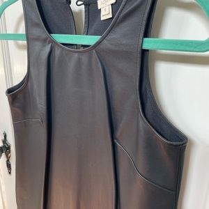 J Crew Faux Leather Black Tank Top Size 0